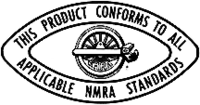 Products with this warrant conform to the NMRA standards