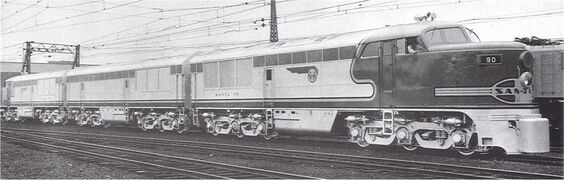 FM Erie-built AT&SF90, note that the A unit at the end is reversed.