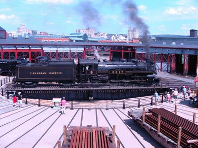 A turntable in action at Steamtown